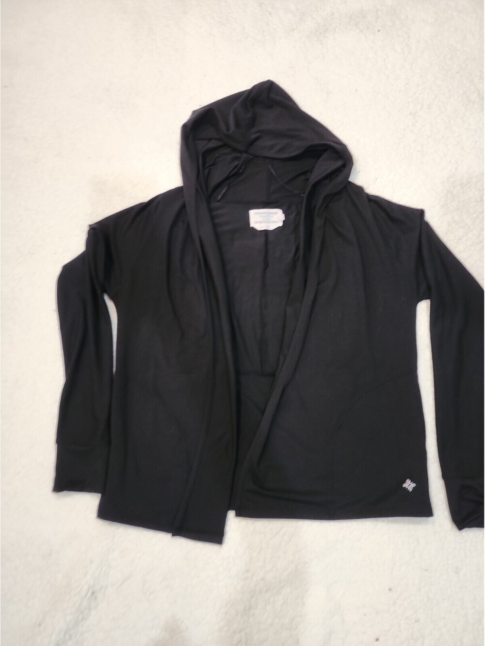 Women’s Simply Vera Wang Black Hoodie Jacket M Vietnam RN73277 88% Polyester 12%